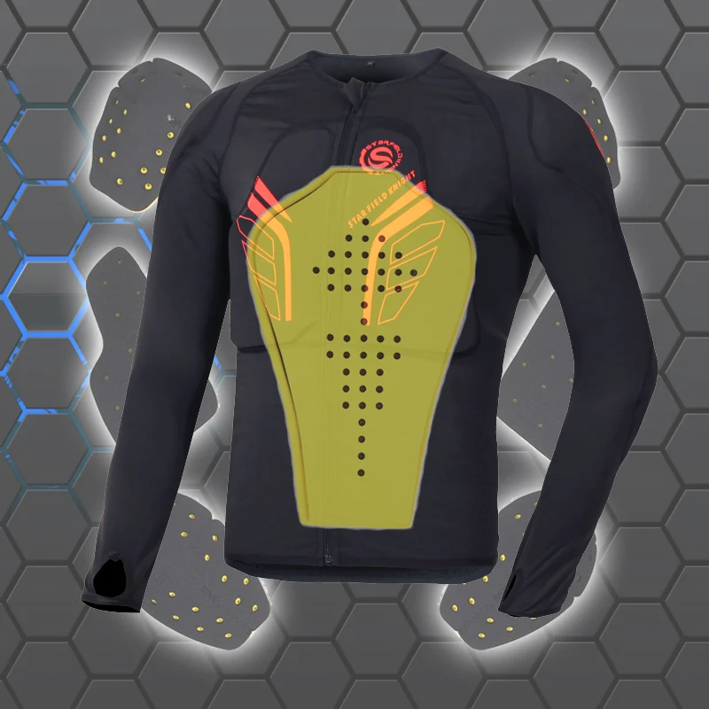Lycra Motorcycle Armor Jacket Full Moto Body Armor Jacket Riding Protection Breathable Motocross Back Shoulder Protector Gear