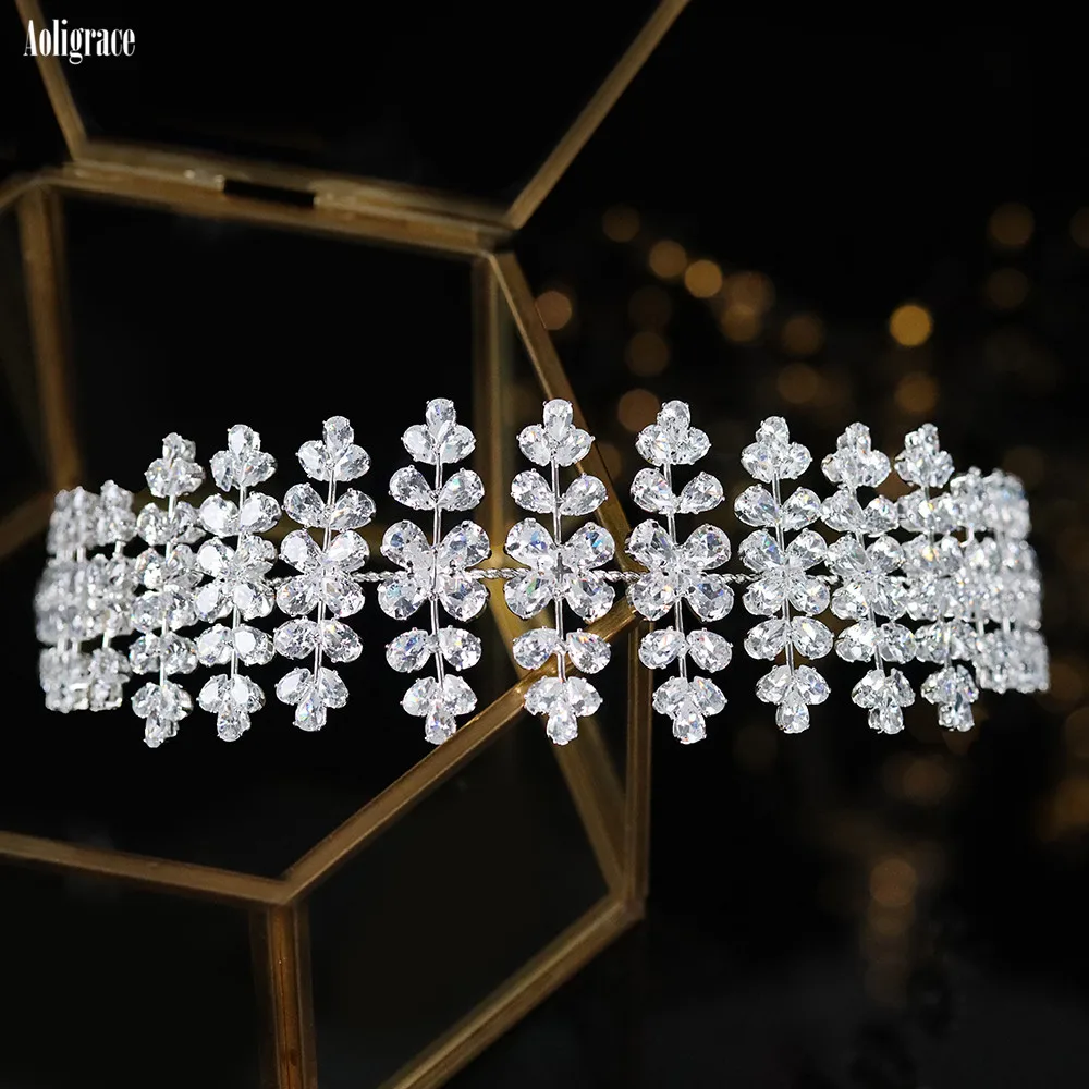 2022 Fashion Cubic Zirconia Soft Headband CZ Wedding Hairband for Women Diadem Bride Princess Headpiece Crowns Hair Accessories