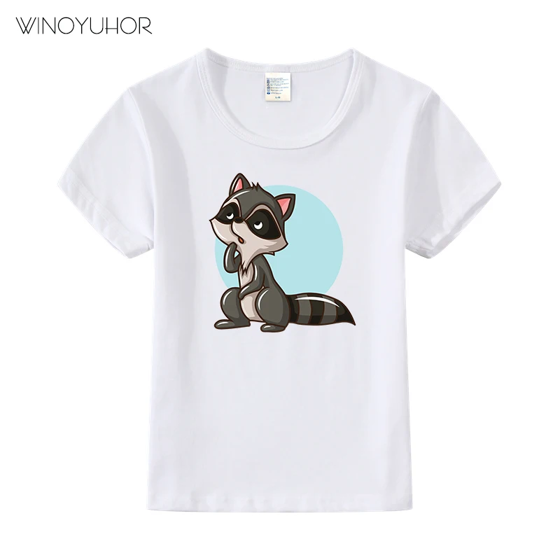 

Kids Shirts For Boys Raccoon Tops Summer Cotton T Shirt Baby Girl Cartoon Clothes T-Shirts Children Short Sleeve Tees Tops