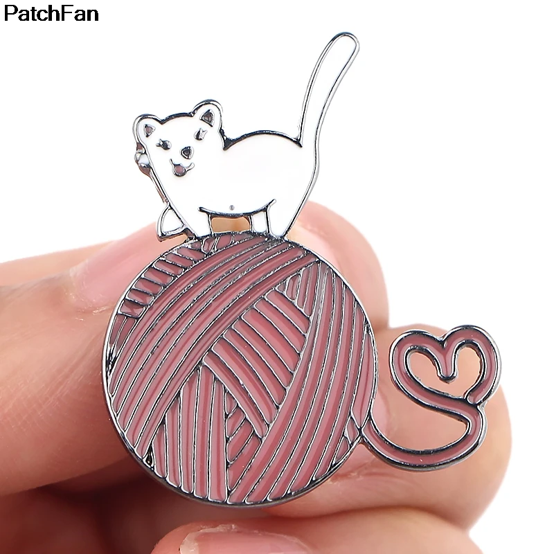Patchfan милый кот цинк галстук мультфильм забавные булавки броши для рюкзака, одежды для мужчин женщин шляпа Декоративные значки медали A2549