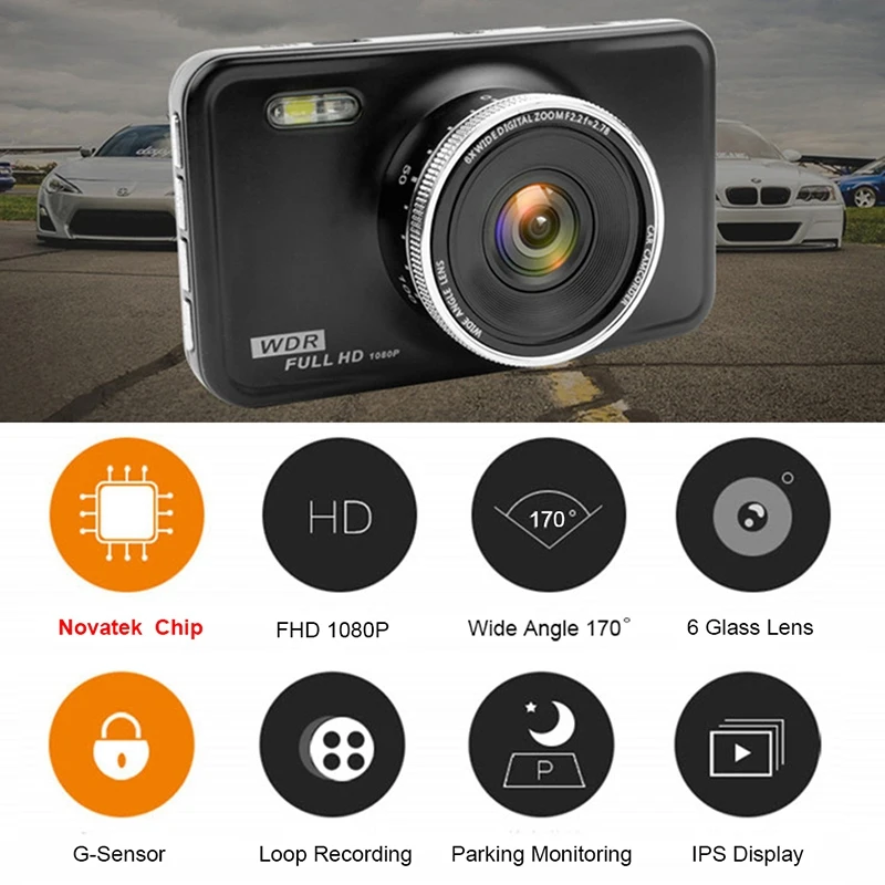 Dashcam, Автомобильный видеорегистратор, мини видеорегистратор Novatek, 3 дюйма, Fhd, 1080 P, видео регистратор, видеокамера, авто регистратор, видеорегистраторы, автомобильная камера