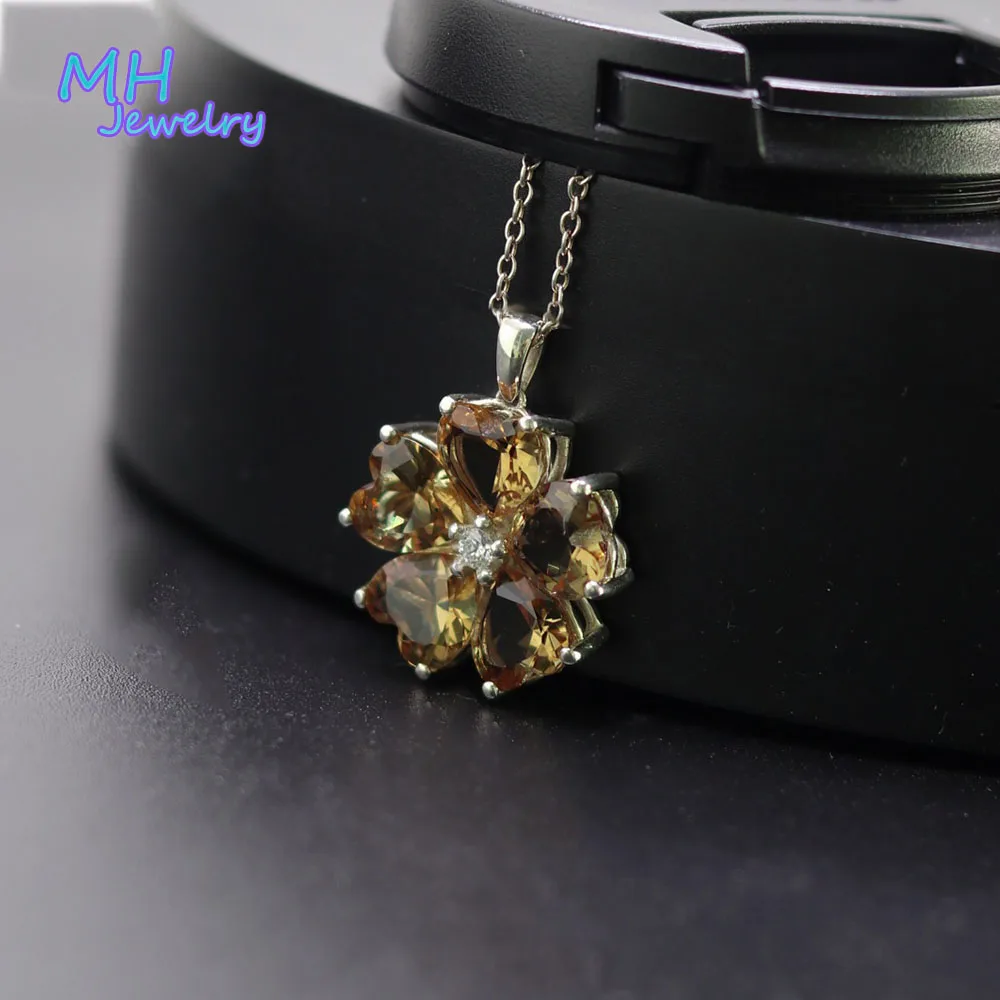 Mh Jewelry Palace Taglio Smeraldo Nano Simulato Zultanite Cambia Colore Collana Pendente Diaspore Argento Sterling 925 O Catena 0094