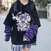 Oversized Patchwork Hoodie Streetwear Hip Hop Women Sweatshirts Casual Autumn High Street Tops Funny Harajuku Striped Hoodie ► Photo 1/6