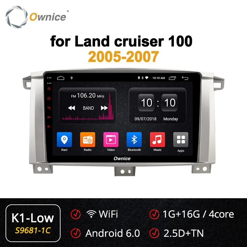 Ownice K3 K5 K6 8 ядерный Android 8,1 автомобильный Радио DVD gps навигация для Toyota Land cruiser 100 150 LC100/Lexus LX470 2005-2007 - Цвет: S9681-1 K1 LOW