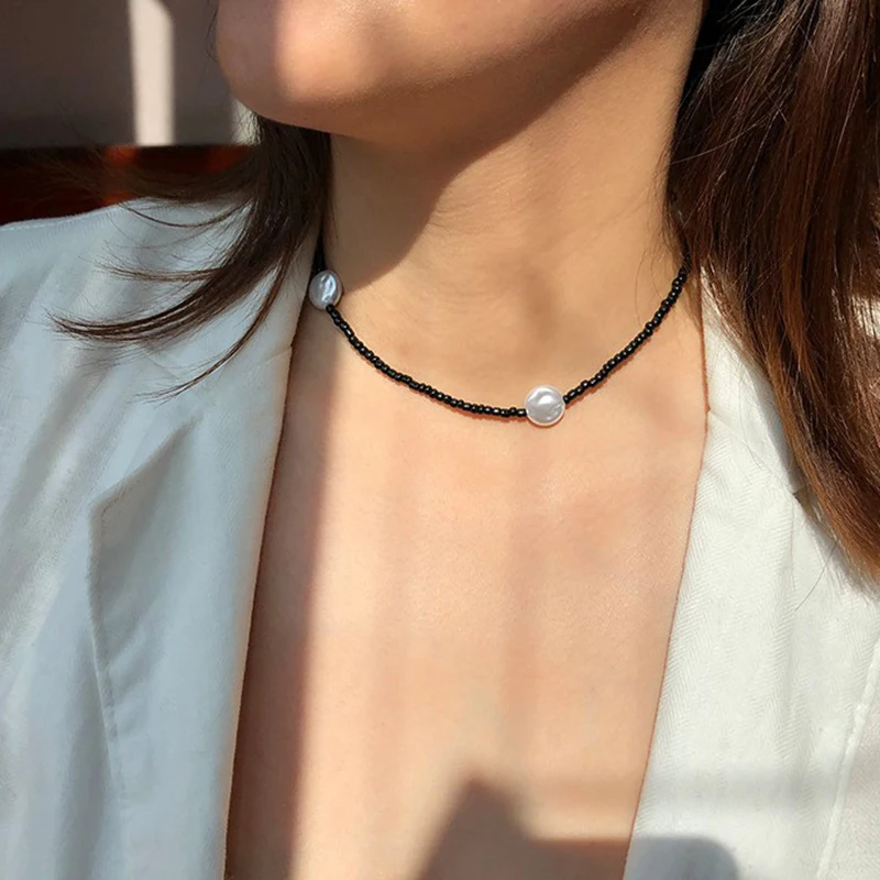 Handmade Beads Necklace Women Bohemian Trendy Beaded Jewelry Choker Necklaces