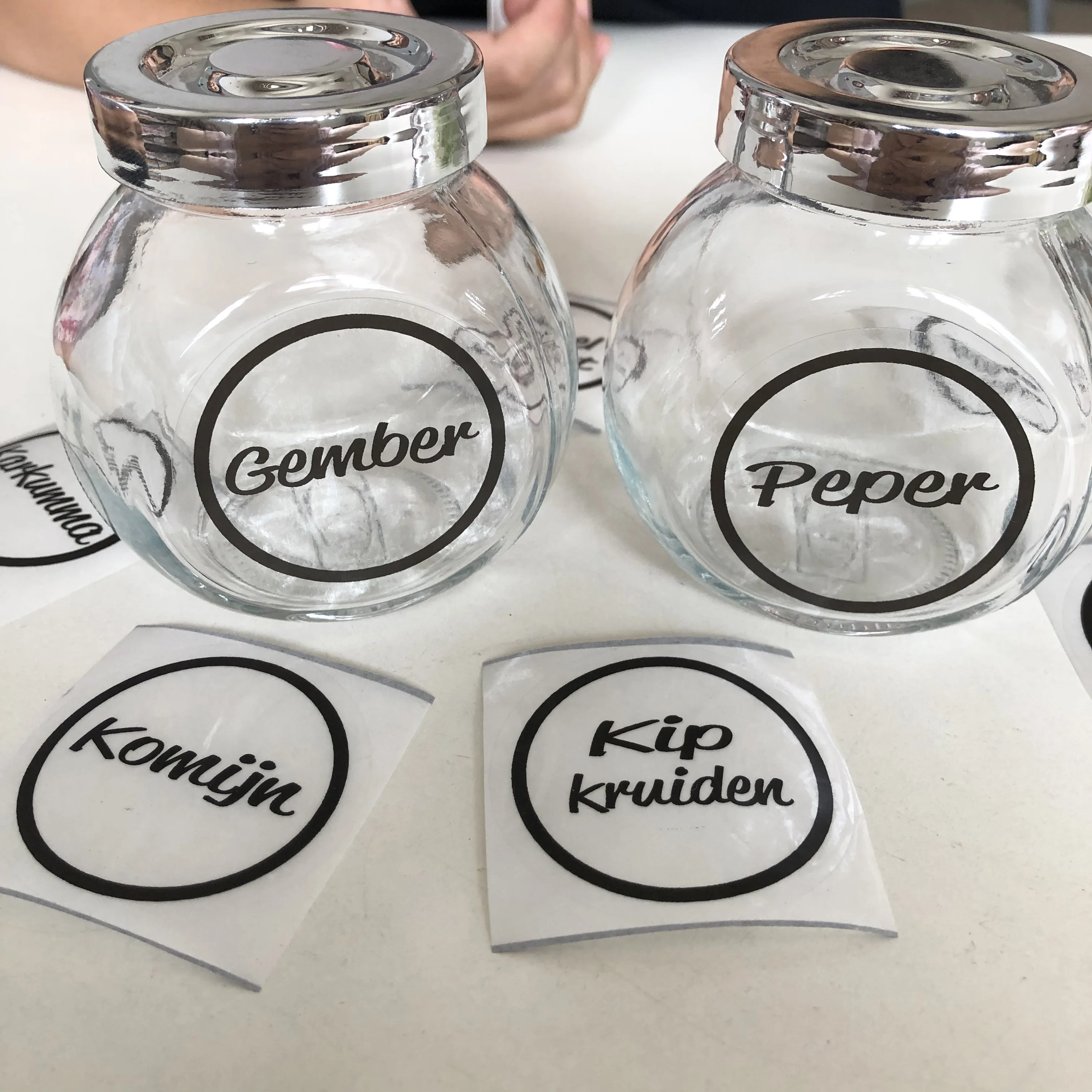 

8 pieces Glass Jar Bottle Sticker Kitchen Labels 5cm Home DIY Sign Bottle popular Stickers