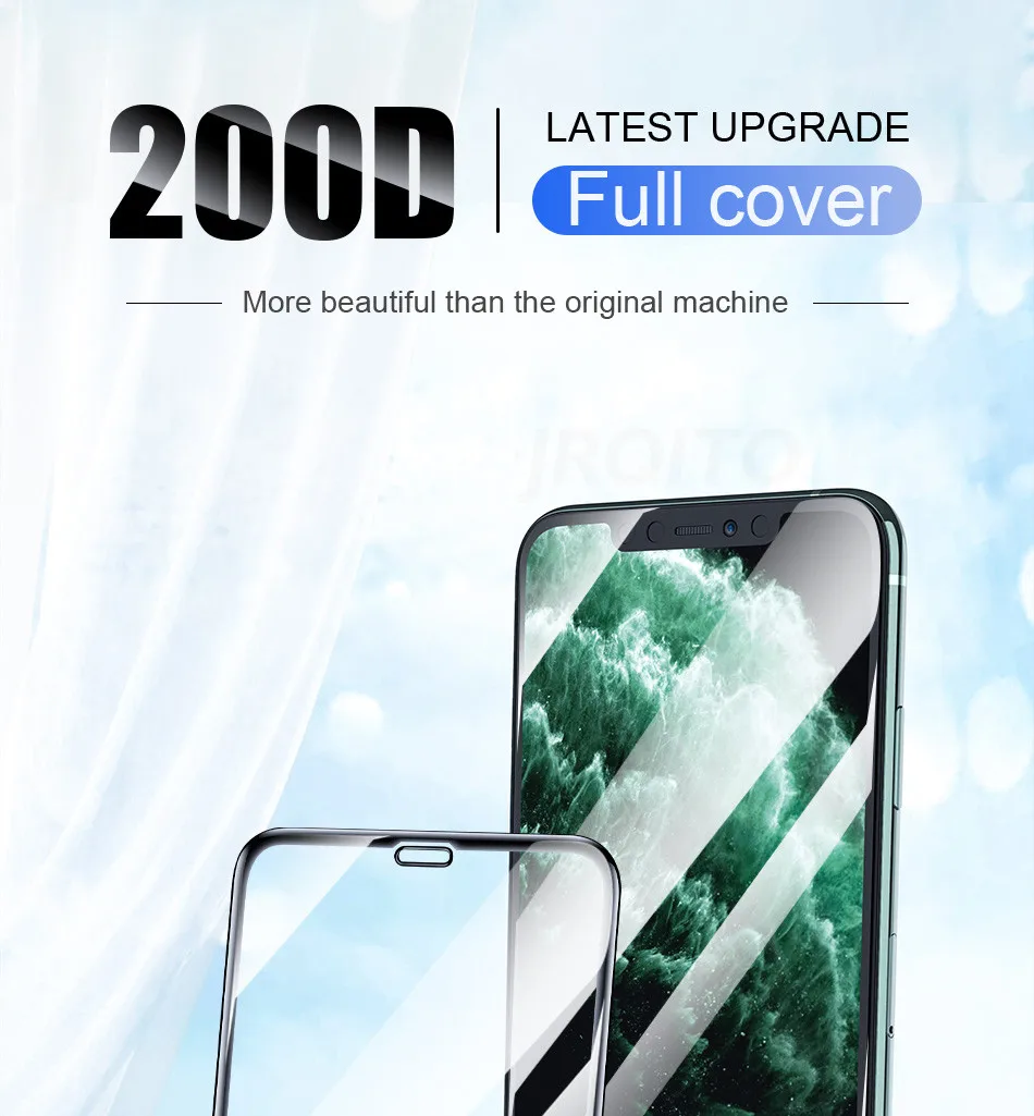 200D полное покрытие стекло для iPhone 11 Pro Max закаленное стекло X XS Max XR Защитное стекло для экрана для iPhone 6 6s 7 8 Plus X пленка