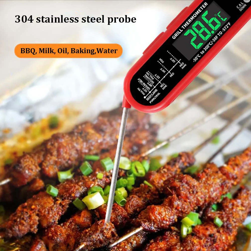 Foldable Food Thermometer Dual Probe Digital Bbq Kitchen Meat Kitchen  Thermometer Liquid Water Oil Temperature Gauge Tools - Household  Thermometers - AliExpress