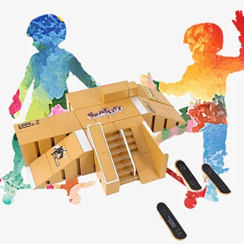 

plastic creative children's Toys Finger Skateboard field free combination competition professional venue props matching set