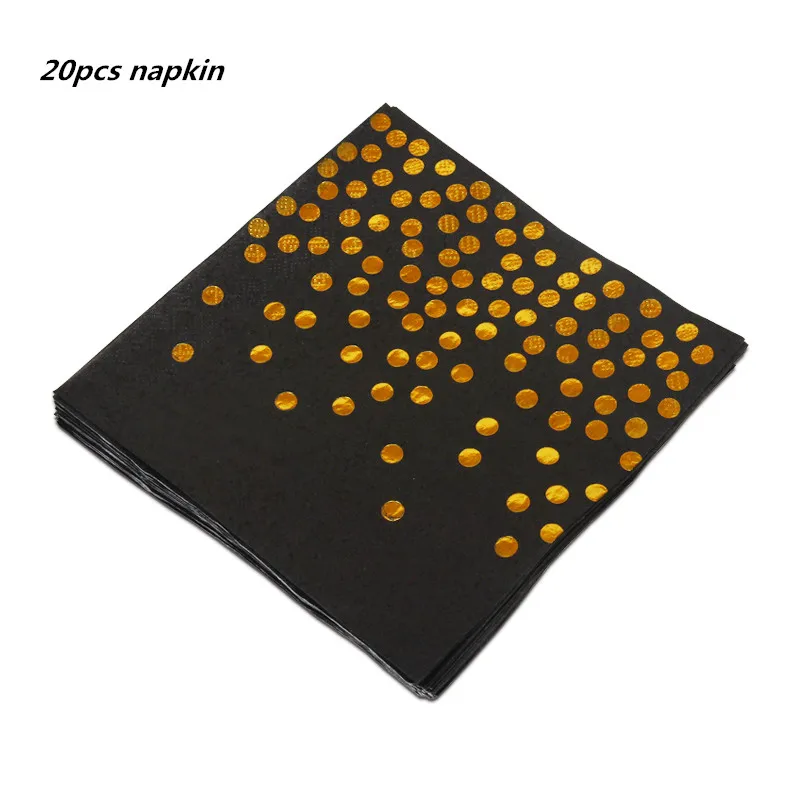 Napkins 20pcs 10 шт./партия бумажные тарелки и стаканы, розовое золото, украшение для дня рождения, детская посуда, украшение для дня рождения - Цвет: Napkins 20pcs