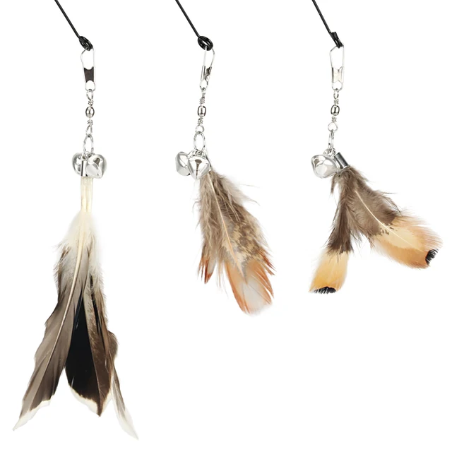 10pcs Small Feather Cat Toy DIY Replace Cat Teaser Stick Replacement Pet Toy Accessories 3