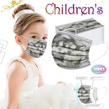 

50pcs a box Cartoon Kids Disposable Mask 3 Layer Child Filter Hygiene Thicken Children's Face Mouth Mask Earloop Fast Delievry