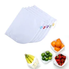 5 шт многоразовые сетки производят сумки супермаркета продуктовые для фруктов овощей хранения покупок эко