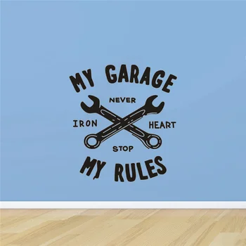 

My Garage My Rules Quote Wall Sticker Auto Car Repair Sign Wall Vinyl Decals Boys Kids Children Room Decoration Vinyl Art Murals