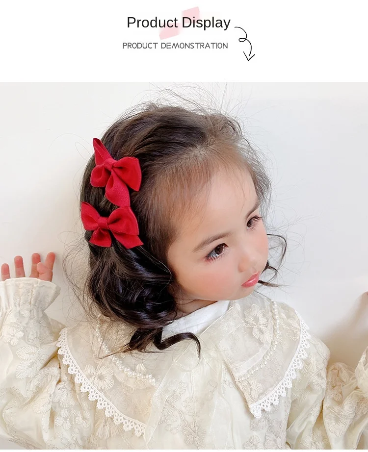 2PCS/onePair Bow Headgear Cute Sweet Little Girl Hair Accessories Summer Girls Net Red Clips Baby Hairpins Children Hair Clips 2PCS/onePair Bow Headgear Cute Sweet Little Girl Hair Accessories Summer Girls Net Red Clips Baby Hairpins Children Hair Clips