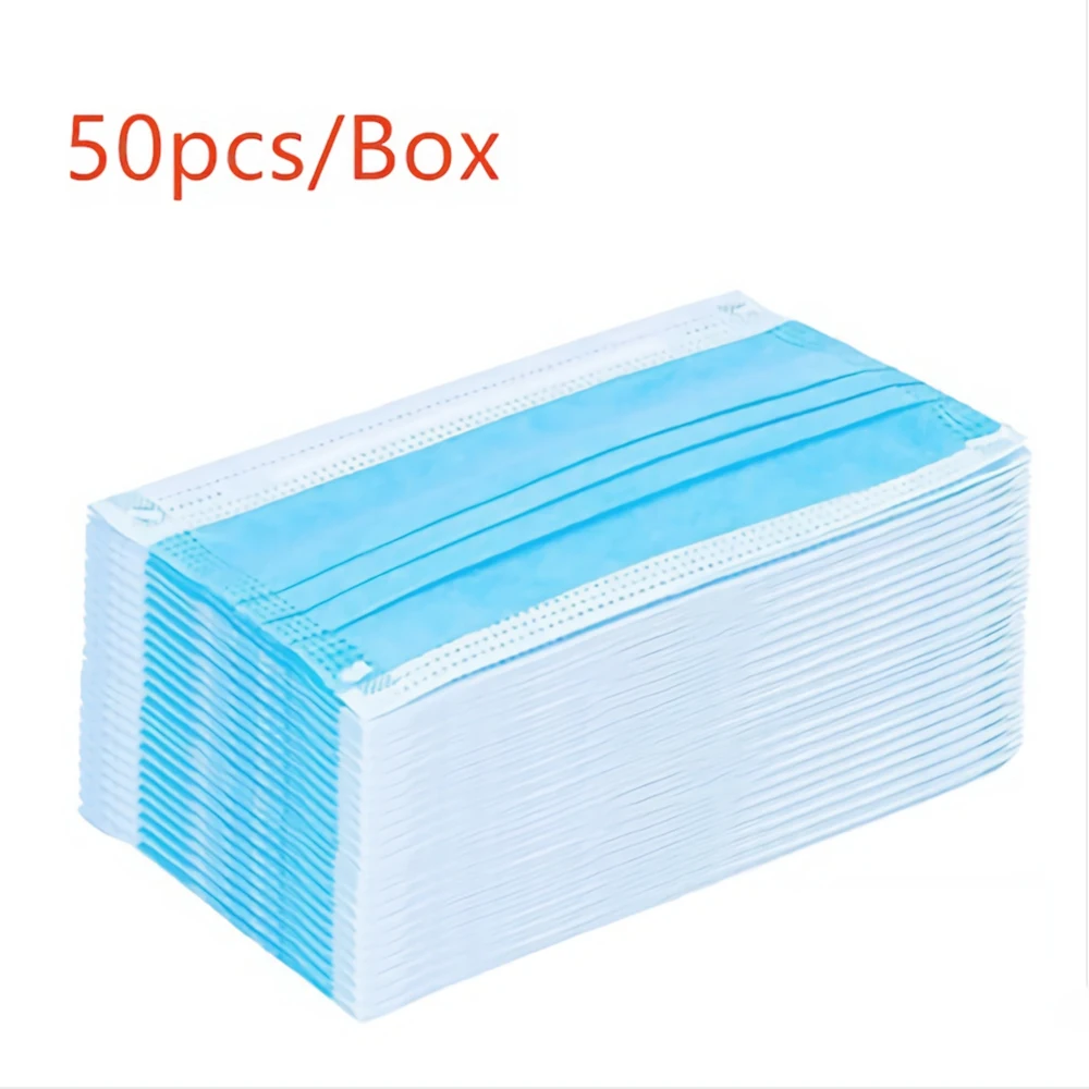 

50 Pcs / Pack Disposable Face Mask Anti-foaming Splash Proof PM2.5 Dust Anti Fog Filter Breathing Protective Mask