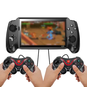 

X20 Handheld Game Console 7 Inch Screen Retro Joystick Support TF Card Double Player Video Output for Kids