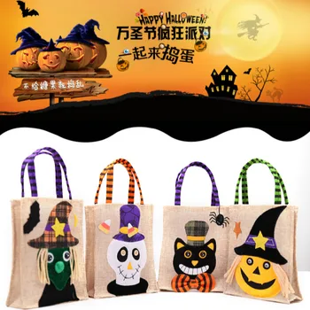 

Halloween Candy Tote Cartoon Witch Pumpkin Head Applique Women's handbag 2019 Halloween Decoration Gift Bag