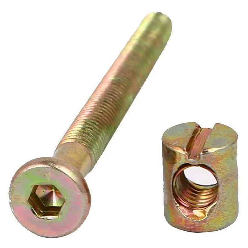 

10 Set M6x70mm Hex Key Drive Socket Cap Furniture Bolt with M6x12mm Barrel Nut