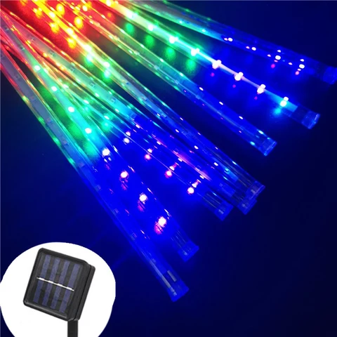 Meteor Shower Rain Lights Falling Lights Waterproof Garden Light 8 Tubes 144 Leds Christmas Wedding Holiday Decorations