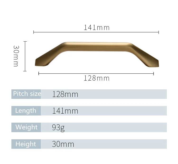 Современные ручки шкафа мебельные ручки для открывания цинкового сплава кухонные ручки золотые ручки для мебели - Цвет: 128mm