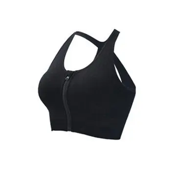 

Women Multipurpose Running Underwear Gym Yoga Fitness Workout Shockproof Sport Bra Top Zip Front Push Up Durable Sports Bra