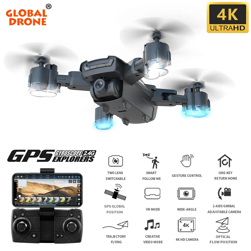 

4K GPS Drone GW89S FPV Drones with HD WiFi Camera Foldable Quadcopter Helicopter Dron Toys VS XS809HW SG907 E58 E520