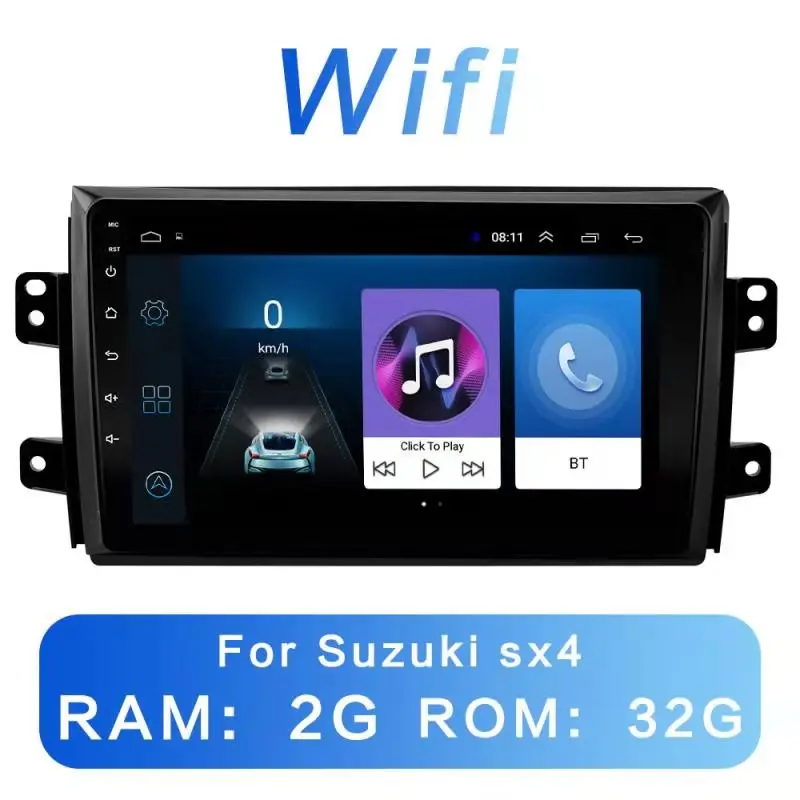 2G+ 32 DSP 2 Din Android 8,1 GO автомобильный dvd мультимедийный плеер gps для Suzuki SX4 2006 2007 2008 2009 2010 2011 2012 navigatio WiFi BT - Цвет: Suzuki sx4 2G-32G