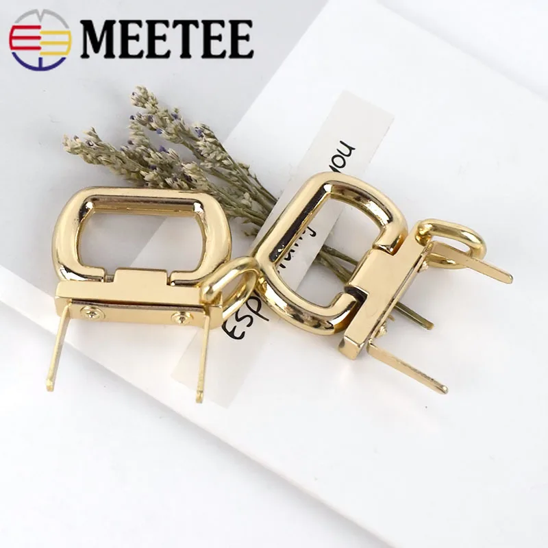 Meetee 2/4 шт. металлическая сумочка застежка с пряжкой круглым кольцевые ручки цепь ремней пряжки-Крючки аппаратные средства "сделай сам" сумка вешалка Разъем аксессуары