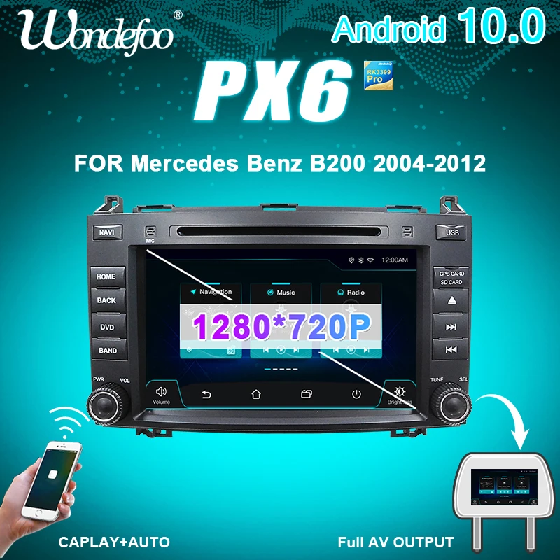 PX6 8 &quot2 DIN Android 10 магнитола автомобильное радио аудио для Benz Sprinter B200 W209 W169 B class W245 Vito