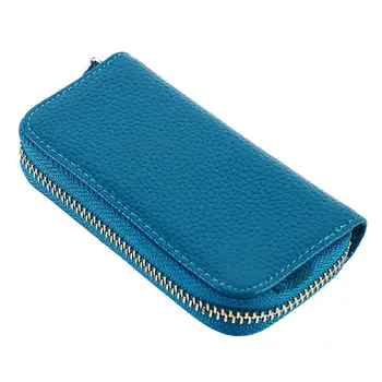 

Fashion New Women Men's Cowhide Leather Zipper Purse Bag Car Key Wallets Card Holder Fashion Multifunction Housekeeper Holders