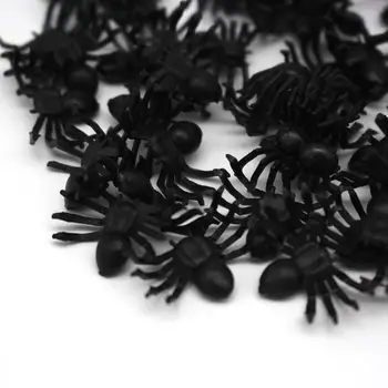 

50Pcs Halloween Mini Simulation Scary Spider Toys Insect Trick Joke Toy Halloween Party Decor