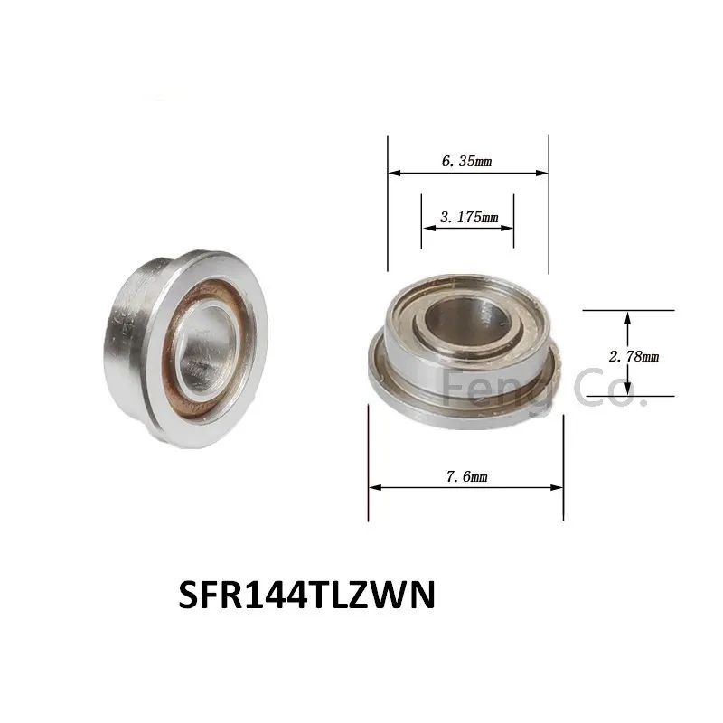 10pcs Dabi RS-350 Dental Bearings SFR144TLZWN For High Speed Handpiece Ceramic Balls Flange