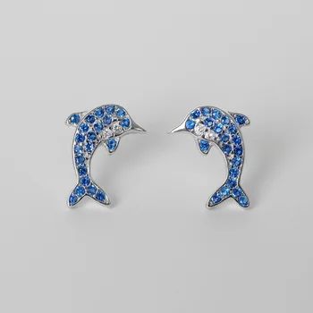 

REETI 925 sterling silver dolphins Stud Earrings for Women Elegant Wedding Jewelry pendientes mujer moda 2019 Brincos
