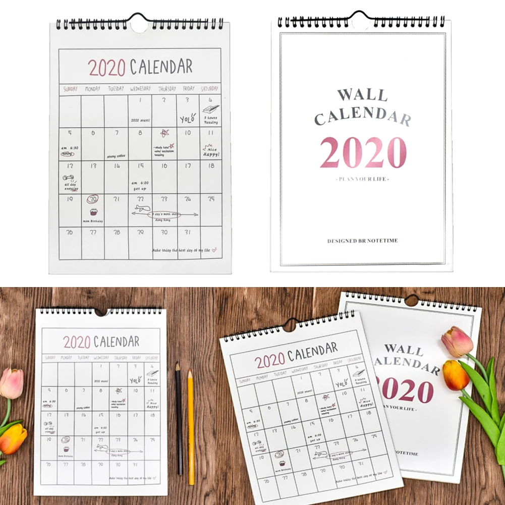 

Calendar 2020 Hanging Schedule Memo Monthly Personal Planner School Year Wall Calendars for Home and Office Decoration