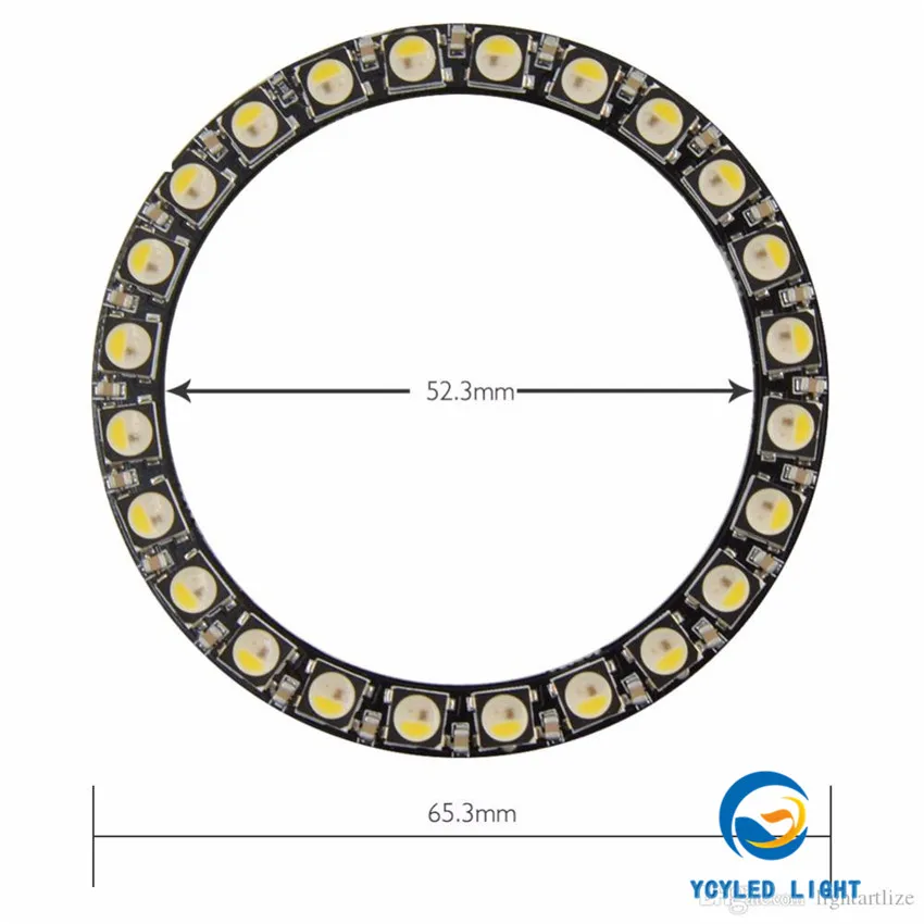 5 в 12 16 24 ws2812b rgb пиксель светодиодный кольцевой светильник sk6812 neopixel/adafruit/arduino ангельские глазки адресуемые halo Кольца для модернизации автомобиля