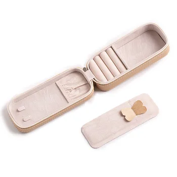 

Portable Travel Jewelry Storage Box Girl Plate Leather Storage Box Multifunctional Storage Earring Necklace Simple