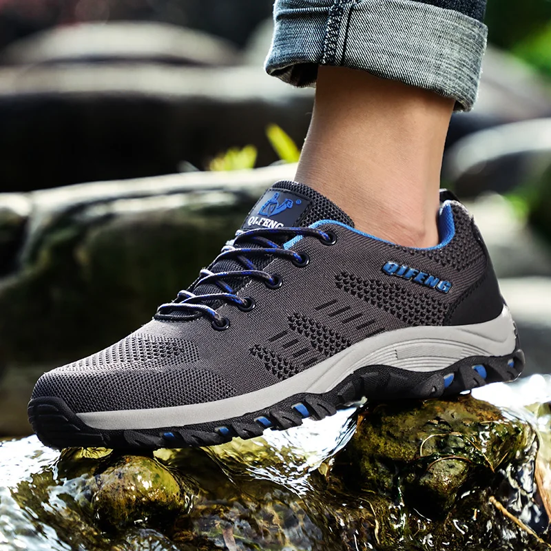 GNOME Outdoor Safety Work Shoes Men Protective Non-slip Men Boots Collision Avoidance Ankle Boots Men Big Size 39-47 Sneakers