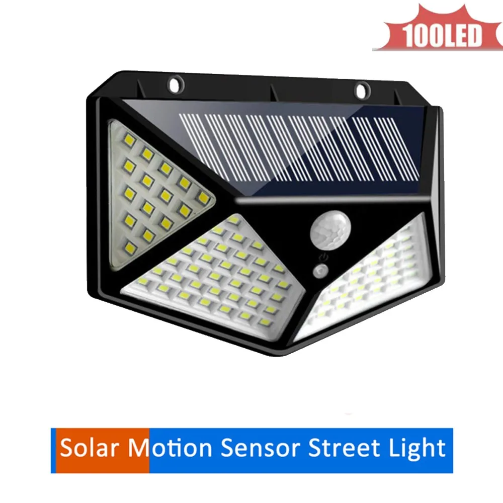 

Solar 100 LEDs Dark Sensor Solar Light Solar Lamp Light Spotlight Wall Lamps Floodlight Outdoor Emergency Flood Light 4 sided 27
