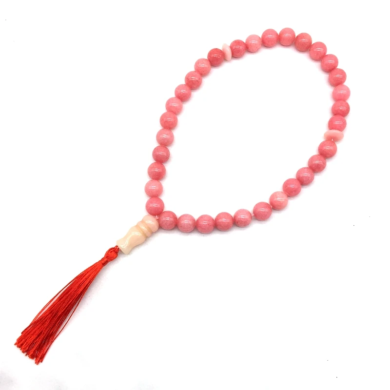 Четки Молитва бисера tassel pendant 33 бусины исламский мусульманский Аллах Мохаммеда четки оптом по низкой цене для мужчин и женщин - Окраска металла: pink jade