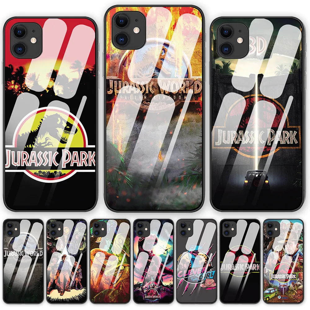 Чехлы Jurassic Park для iphone 7 8 6 6S Plus Роскошный чехол из закаленного стекла телефона 11 11Pro