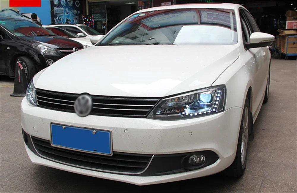 Пара для jetta светодиодный фары 2012- jetta HID фары биксеноновые фары Противотуманные фары Дневные ходовые огни двойные линзы
