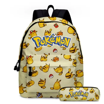 

Fashion Pokemon Pikachu Backpack Children Kids Bag Beautiful Printing Pattern Pokemon women capacity travel Bag