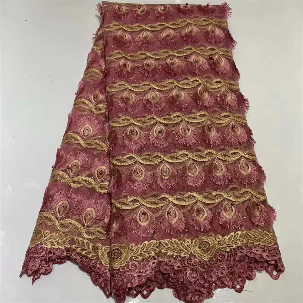 

Tulle Lace Fabric Beads Fabric Beautiful African Lace Material High Quality Nigeian French Lace Fabric For Wedding