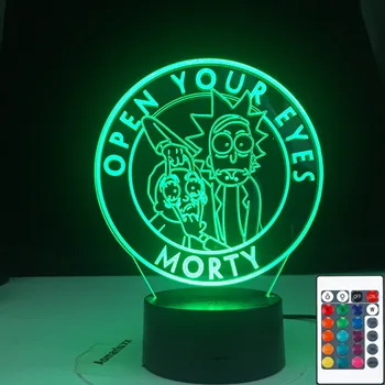 

3d Lamp Rick and Morty Kids Bedroom Decor Light Usb Battery Powered Nightlight Colorful Led Night Light Rick & Morty Gift