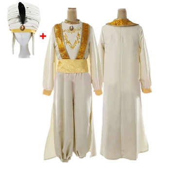 

2019 New Halloween Men Aladdin Magic Lamp Prince Aladdin Cosplay Costume Role Play Uniform Adam Prince Costumes S-3XL