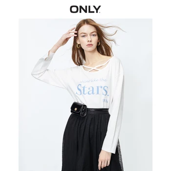 

ONLY Women's Loose Fit Letter Print Long-sleeved T-shirt | 120102512