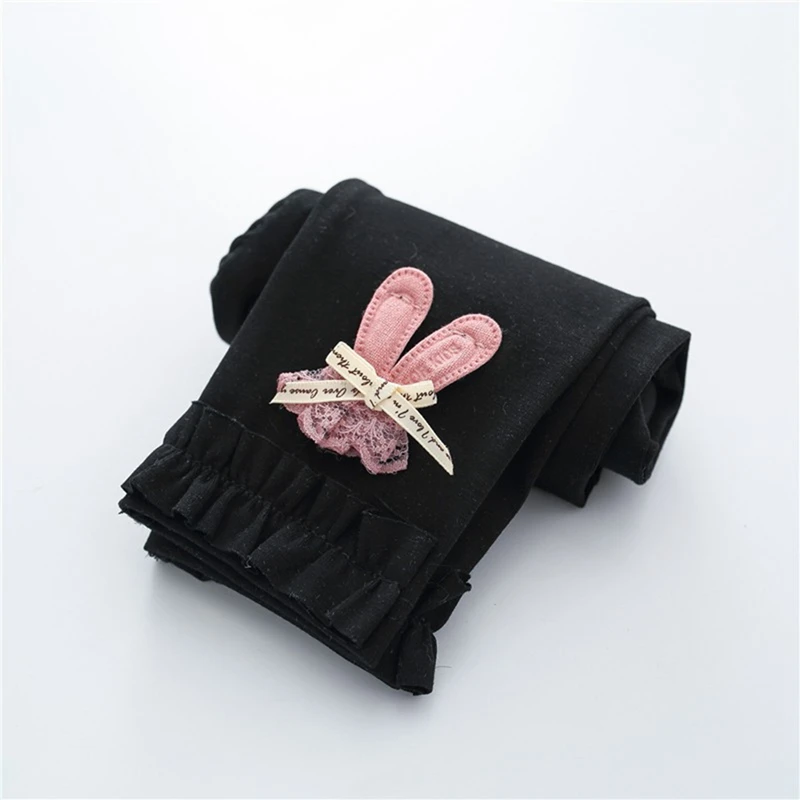 Штаны для новорожденных девочек; весенние хлопковые детские леггинсы; эластичная резинка на талии; однотонная одежда с рисунком кролика для маленьких девочек; брюки - Цвет: AB
