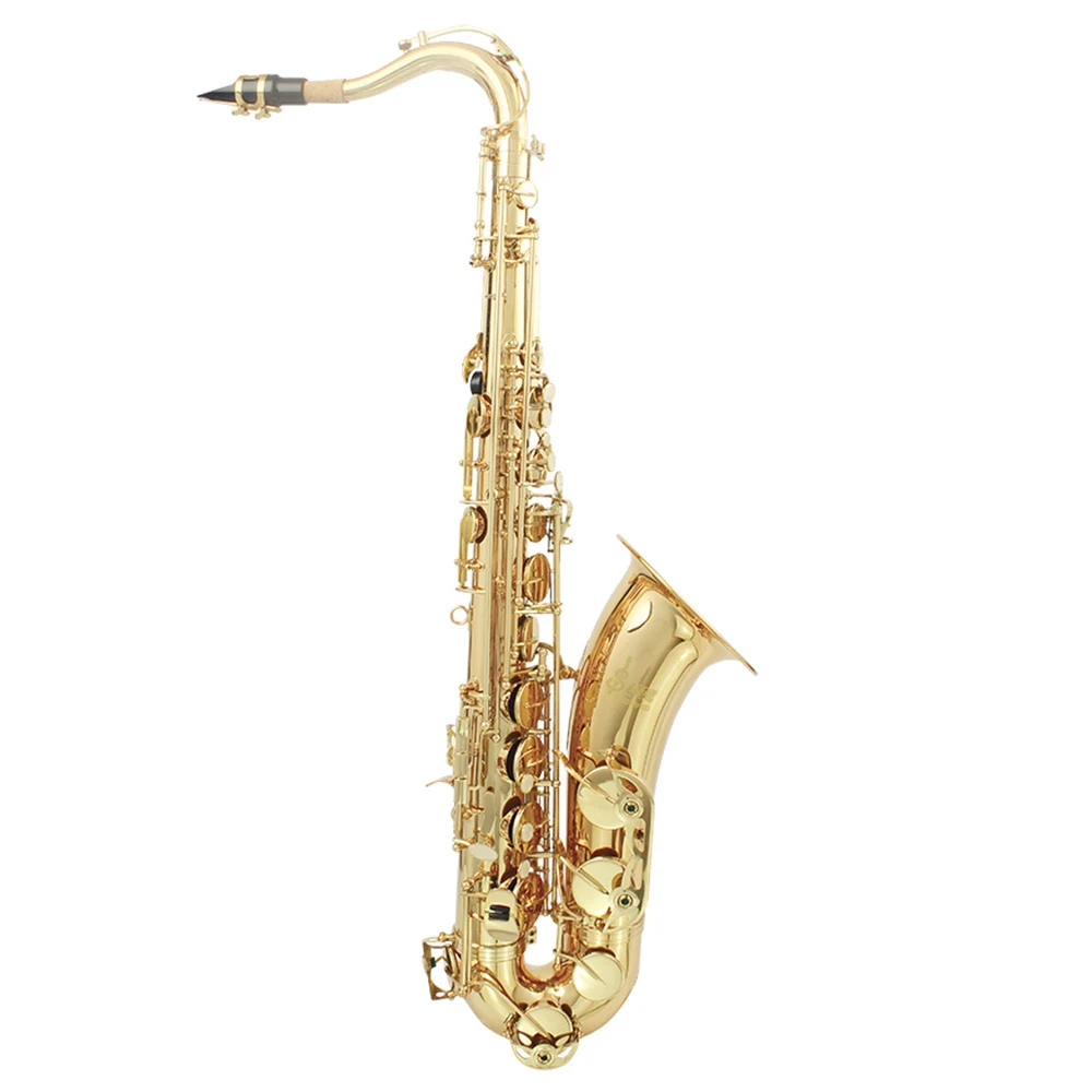 Professional Bb Tenor Saxophone Brass Lacquered Gold B Flat Sax Musical Woodwind Instrument With Case Mouthpiece Accessories | Спорт и