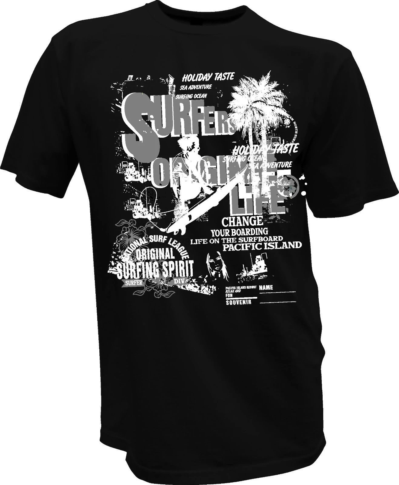 Лидер продаж мужская футболка модная Surfer Spirit Live Schwarz Urlaub Windsurfing Wellenreiten Board летние